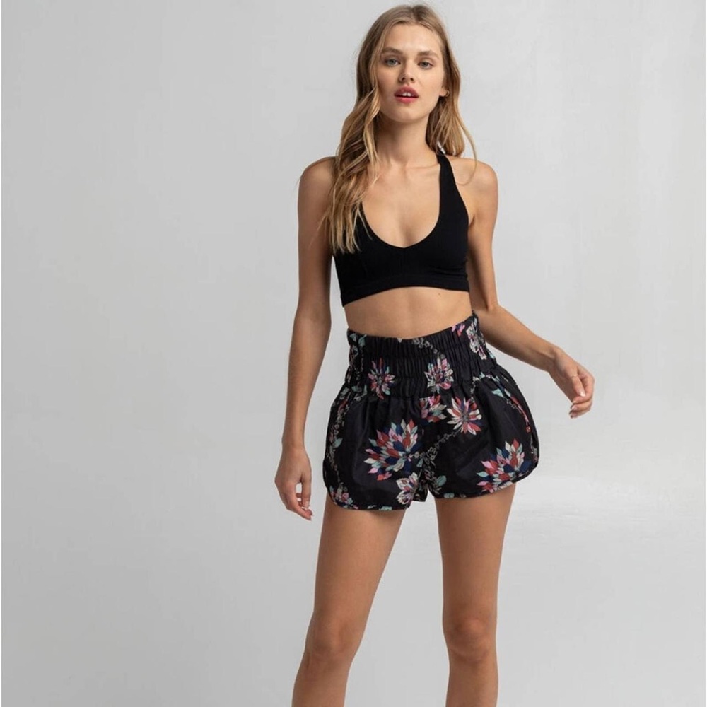 Free People Floral Athletic Shorts